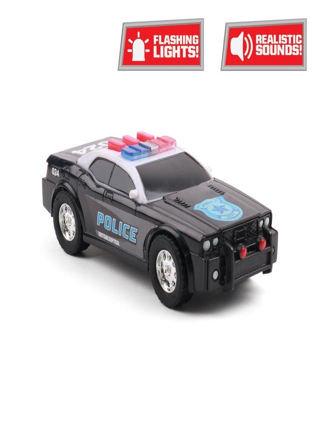 Mighty Fleet Toughest Minis 5" Police Cruiser Toy w/Lights & Sounds, Realistic Design & Batteries Included - Age 3+ - Image 2